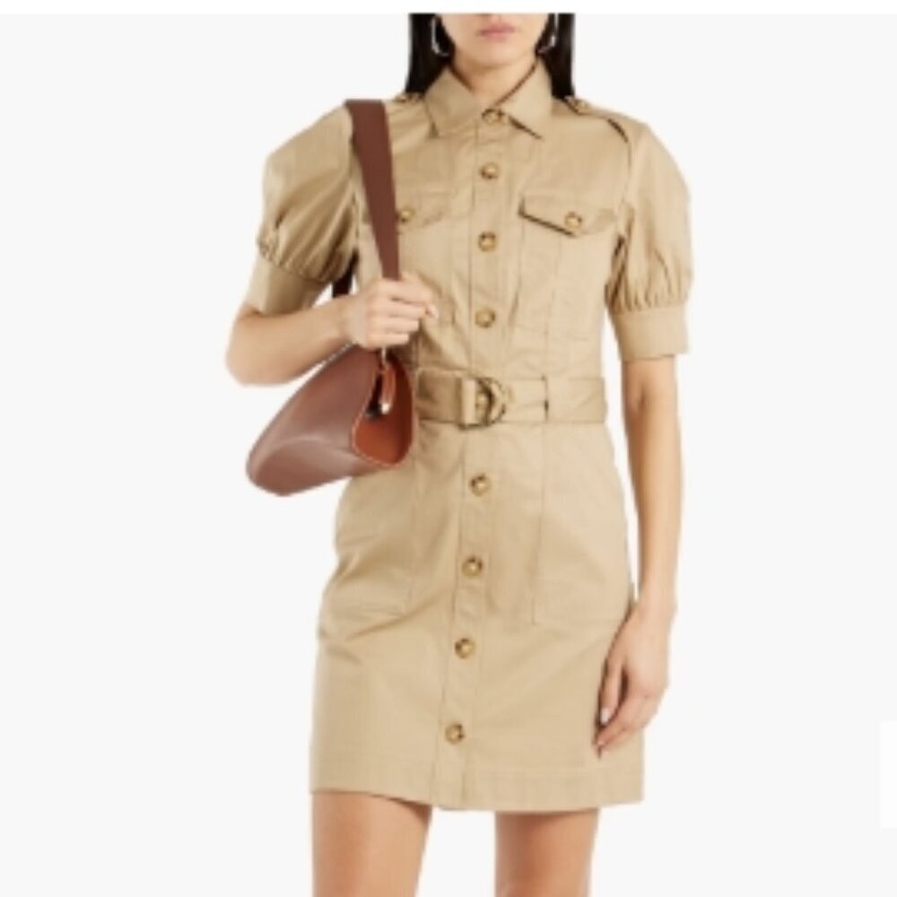 Derek Lam 10 Crosby Echo Twill Mini Dress – Tan, Size 6, NWT